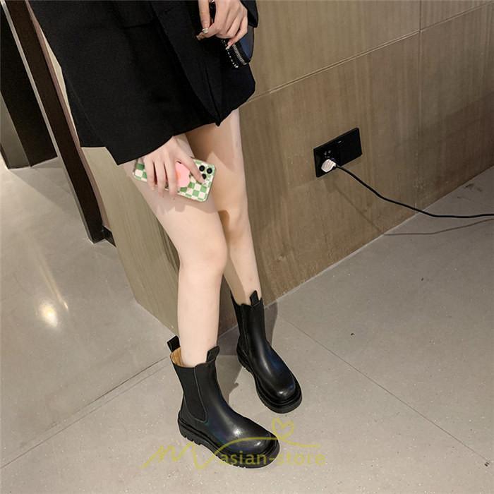 ミドルブーツ | ブーツ レディース グランドトゥ サイドゴア 裏起毛 痛くない 履きやすい 柔らかい 滑らない 通勤 通学 オフィス 美脚 2022新作 OL アウトドア