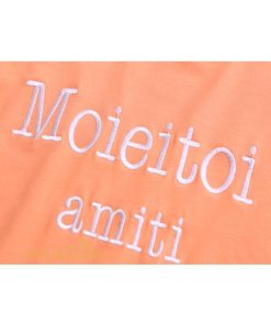 ｔシャツ・カットソー | ワイドTシャツ レディース ロング丈 5分袖 刺繍 韓国風 重ね着風 丸首 Tシャツ トップス 着痩せ 細身 カジュアル 人気 日常 上品 2021 アウトドア 夏新作 薄手