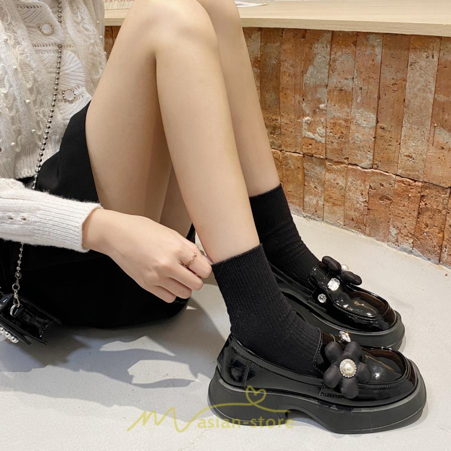 ローファー | 学生 女子 レディース 通学 通勤 学生靴 学校 軽量 花飾り 可愛い 上品 キレイめ 疲れにくい 痛くない 送料無料 フォーマル コンフォート