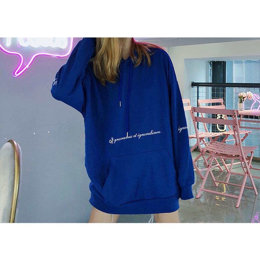 パーカ | 秋冬 韓国 長袖 レディース 大きいサイズロング 裏起毛 体系カバー 人気 トップス パーカー