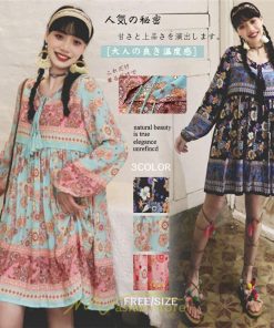 ミニ丈 | ワンピース レディース ワンピース長袖 夏秋ワンピ きれいめ 大人 森ガール 膝上 リゾート 花柄 おしゃれ デート 通勤 可愛い お呼ばれ シフォン