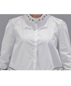 シャツ・ブラウス | シャツ ブラウス レデイース 刺繍 花柄 トップス ファッション シンプル デイリーコーデ エスニック トレンド お出かけ フェミニン エレガント カジュアル