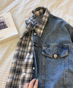 テーラードジャケット | ジャケット オーバーサイズ アウター 秋冬 レディース ドッキング デニム Gジャン