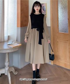 マキシ | ワンピース レディース おしゃれ ロングワンピ 40代 50代 膝丈ワンピース 秋服 大人可愛い 韓国風 着痩せ 通勤