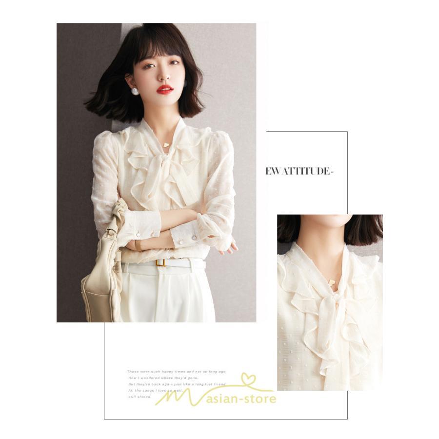 シャツ・ブラウス | シャツ ブラウス 春 秋 冬 シフォン 長袖 レディース フォーマル 通勤 OL オフィス ビジネス カジュアル リボン 綺麗 可愛い おしゃれ 高級感 キレイめ