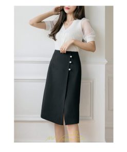 スカート | 膝丈 ひざ丈 Aラインスリット レディース 夏 おしゃれ 夏大人カジュアル 脚長 着痩せ ハイウエスト 上品 春夏秋冬 セクシー