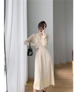 ニットワンピース | ワンピース 春 春服 レディース 長袖 ゆったり 秋 冬 ロング丈 可愛い 2022秋冬 暖か 通勤 おしゃれ デート 20代30代40代50代 女子会 同窓会