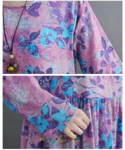 マキシ | ロングワンピース 大きいサイズ レディース 細見え 着痩せ 美シルエット セクシー 女子力 トレンド 海外セレブ オトナ女子 花柄 大人 紫 体型カバー ぽっちゃり