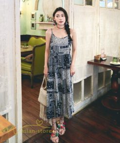 ノースリーブ | キャミソール ワンピース キャミワンピ レディース ロング丈 ゆったり カジュアル かわいい 体型カバー リラックス 春 薄手 旅行着 総柄 送料無料 夏