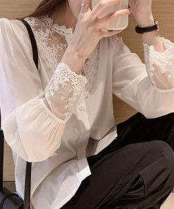 シャツ・ブラウス | レディース 長袖 シャツ シャツ カットソー 大人セレブ おしゃれ韓国ファッション 春秋新作 刺繍 トップス レースブラウス ブラウス