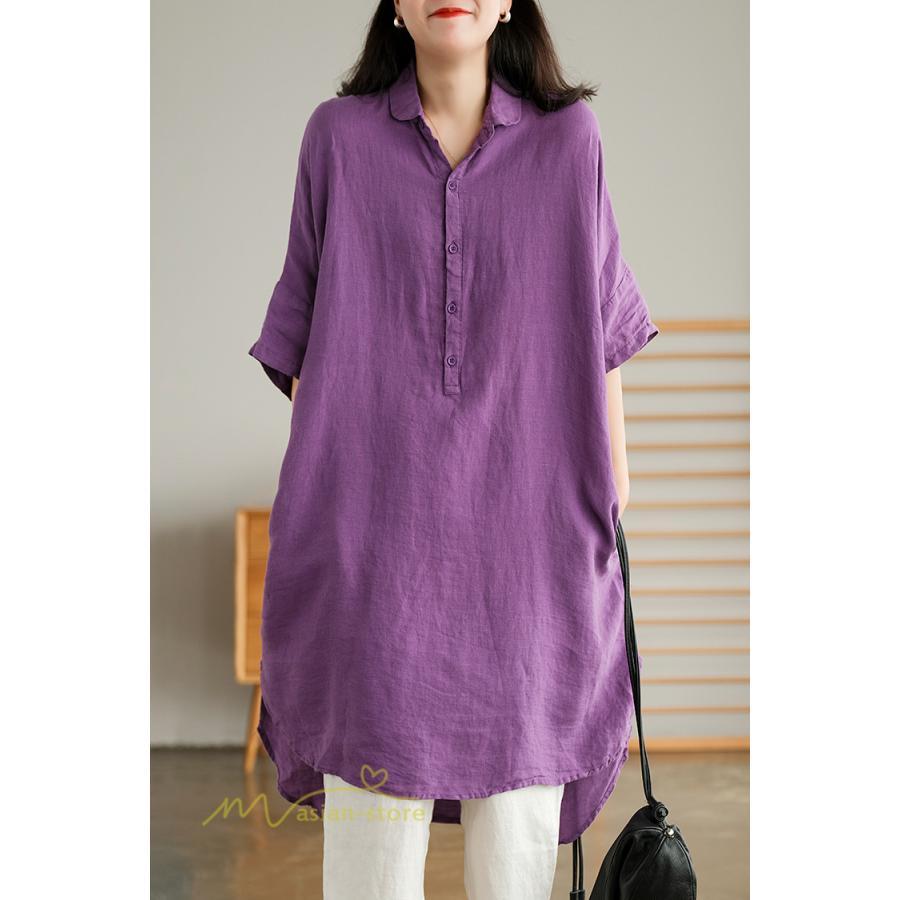 送料無料SALE | ワンピース レディース 夏 カットソー シャツワンピース スカート 麻 綿 大きいサイズ サマー Tシャツ 可愛い 30代 40代 20代 体型カバー ゆったり 送料無料