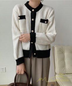 カーディガン | 2022秋冬ニットショート丈 レディース フロントボタン 羽織り ポケット アウター ニット セーター 大人 20代40代 やさしい 通学通勤 長袖