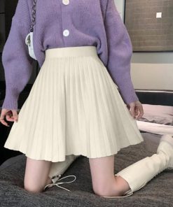 ミニスカート | プリーツスカート 編み レディース 韓国