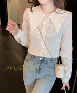 シャツ・ブラウス | ブラウス トップス プリーツ オフィスカジュアル 通勤 リボン付き レディース 韓国 ファッション 通学 カジュアル エレガント 優雅 OL オシャレ 通勤 上品 細身