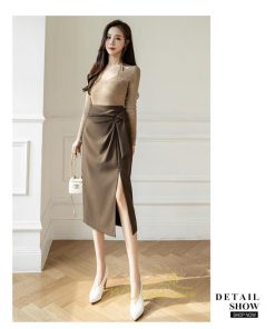 スカート | レディース ロング ミモレ丈 大人 スリット 秋冬 ロング丈 Aライン ハイウエスト 秋冬 無地 着痩せ お出かけ 2022 暖か 通勤 お呼ばれ フェミニン