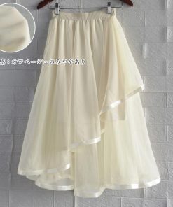 フレアスカート | チュールスカート アシンメトリー 韓国風