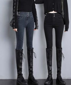 スキニーパンツ | デニムパンツ ハイウエスト 着やせ レディース 美脚見せ ジーパン ジーンズ 細身 ストレッチ ボトムス 韓国風