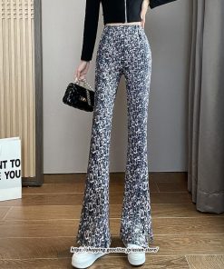 チノ・テーパード・ジョガー・スキニーパン | パンツ レディース フレアパンツ ロングパンツ ヒョウ柄 トレンド カジュアル ハイウエスト スキニーパンツ お出かけ おしゃれ トレンド かわいい 楽ちん