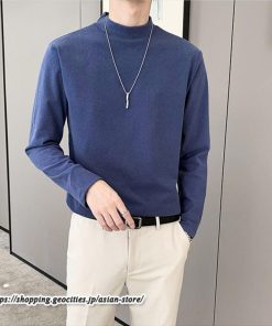 Tシャツ | メンズ トップス 秋冬 保温 無地 モックネック メンズスタイル 20代 30代 通勤 通学 着回し ビジネス 40代 長袖カットソー 冬 50代 コーデ 秋