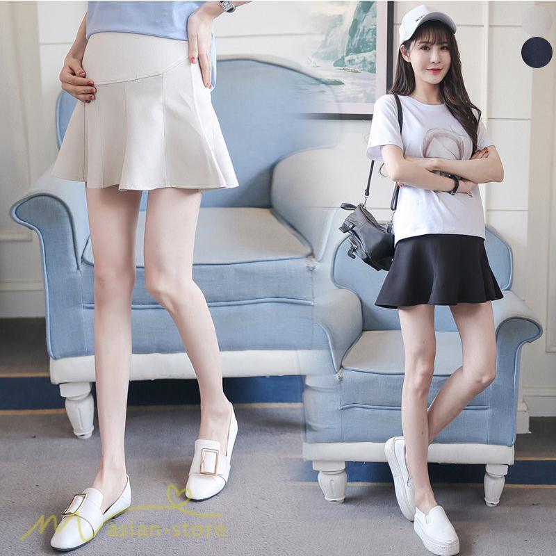 スカート | レディース マタニティショート丈 夏服 サマー おしゃれ 着痩せ 大きいサイズ ウエスト調整 大きいサイズ 上品 カジュアル 裏地付き