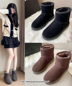 ブーツ | ムートンレディース ショートボア 防寒 暖かい 防風 裏起毛 軽量 冬 雪 カジュアル スノー痛くない 歩きやすい ファー