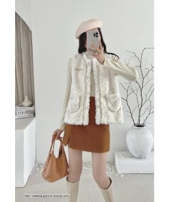 ベスト | ファーレディース 秋冬 ショート丈 アウター ジレ 羽織り 前開き ボタン カーディガン ノーカラー 袖なし 送料無料 コーデ フェイクファー