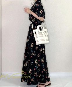 マキシ | ロングワンピース 半袖ワンピース 夏ワンピース Aラインワンピース レディース 夏物 ワンピ 花柄 30代40代 ウエストゴム 落ち感 Vネック スーツカラー