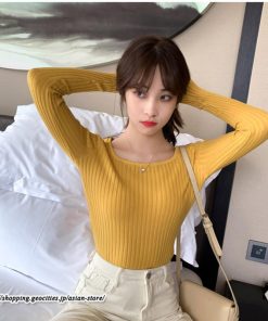 ニット・セーター | 秋 冬 ニット セーター 長袖 スクエアネック レディース トップス 無地 洗えるニット お洒落 シンプル 通勤 OL 上品 可愛い リブ きれいめ トレンド かわいい