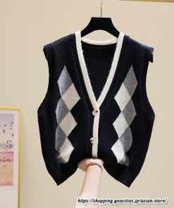 ベスト | ニットレディース トップス Vネック タンクトップ ノースリーブ 袖なし インナー ニット セーター レイヤード風 20代30代 女ニット 重ね着風