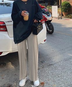 ワイドパンツ | ハイウエスト プリーツパンツ レディース ロングパンツ 着やせ ウエストゴム ボトムス ストレートパンツ