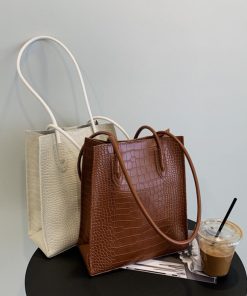 トートバッグ | ポーチ付き クロコダイル柄