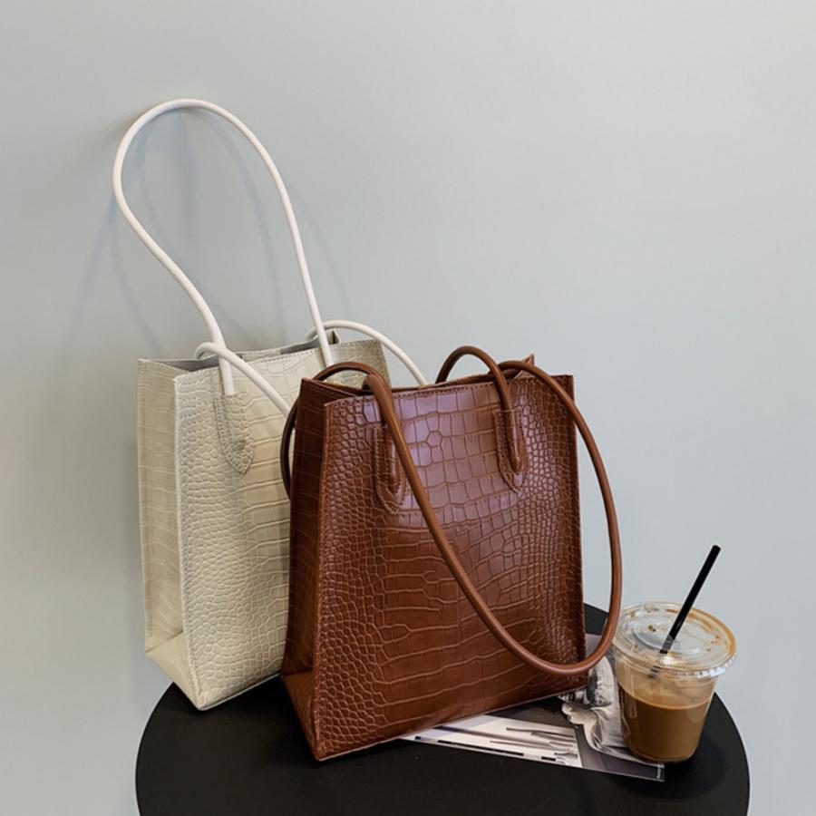トートバッグ | ポーチ付き クロコダイル柄