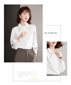 シャツ・ブラウス | ブラウス レディース シャツ トップス 白 長袖シャツ オフィス カジュアル おしゃれ シフォン 通勤 通学 オシャレ 上品 秋服 ナチュラル 可愛い キレイめ