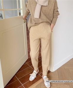 チノ・テーパード・ジョガー・スキニーパン | リブパンツ パンツ レディース ボトムス リブニット ニットパンツ ジョガーパンツ テーパードパンツ 長ズボン ウエストゴム 無地 ポケット 3色 秋冬 楽チン