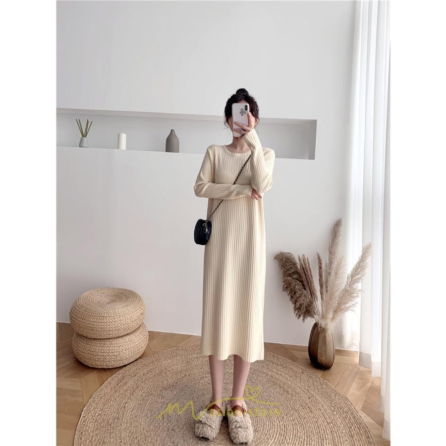 ニットワンピース | レディース 冬 きれいめ ロング おしゃれ 秋冬 長袖 送料無料 可愛い 上品 秋冬コーデ 小柄 萌え袖 20代30代40代50代 がーりー
