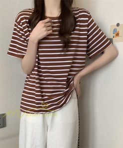 tシャツ・カットソー | Tシャツ レディース 春夏 トップス カットソー 半袖 シャツ ストライプ柄 20代30代40代50代 カジュアル お出かけ 上品 韓国ファッション 着回し 着痩せ 快適