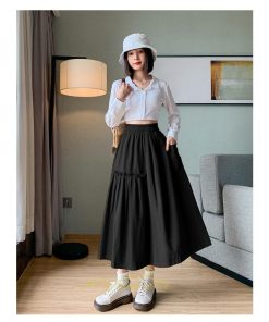 スカート | フレアロング レディース ボトムス ロングAライン ミモレ丈 かっこいい ハイウエスト オシャレ キレイめ 着痩せ