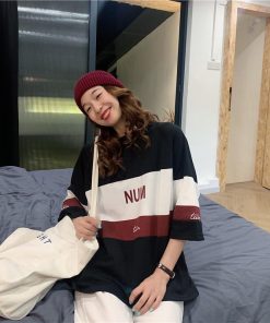 パジャマ ルームウェア | ビッグTシャツ レディーストップス ロングTシャツ ゆったりカジュアル可愛い M L XL XXL ベージュ 黒 ブルー ブラック 2020春夏ロングTシャツ