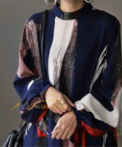 ミディアム | ロングワンピース ワンピース レディース 春 40代 キレイめ マキシ丈ワンピース 秋 長袖 夏物 プリント エレガント 20代30代 お出かけ 着痩せ カジュアル 上品