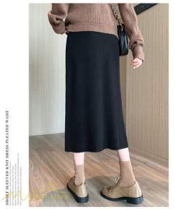 スカート | レディース マタニティウェア ロング丈 秋 冬 2022新作 妊婦服 裾口スリット 体型カバー ママ 産前 産後 ウエスト調整 マタニティきれいめ