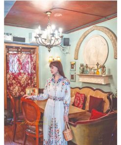 マキシ | マキシワンピース ワンピース レディース 長袖 体型カバー レトロ風 プリント ドレス マキシ丈ワンピース 通勤 綺麗 夏 ロング マキシ丈 オシャレ ラペル 無地