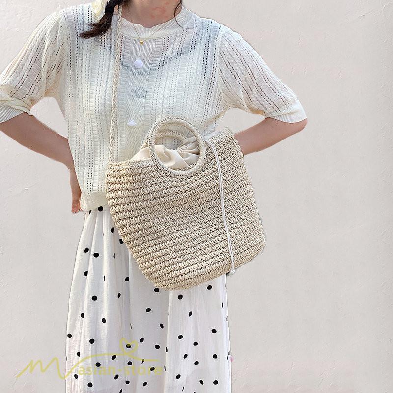 女性用バッグ | レディース バッグ かごバッグ ショルダーバッグ ストローバッグ 編み 小物 シンプル 軽量 大人 軽い 旅行 オシャレ 40代 可愛い 50代 30代