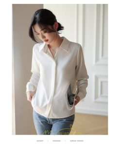 シャツ・ブラウス | ブラウス レディース オフィス 白 ホワイト おしゃれ 長袖 シャツカジュアル 制服 緑 グリーン シフォン 通勤 OL 二次会 上品 お仕事 デート お出かけ 女子会