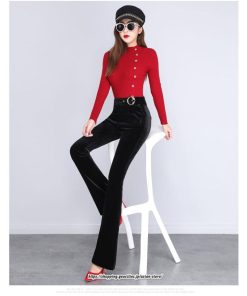 チノ・テーパード・ジョガー・スキニーパン | ロングパンツ レディース パンタロン ハイウエスト ベルベット 裏起毛 ストレート 着痩せ 通勤 OL ワイド 送料無料 オフィス 美脚ライン オシャレ ゆったり