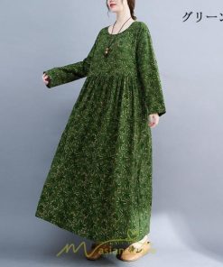 マキシ | ロングワンピース 大きいサイズ レディース  緑 灰色 細見え 着痩せ 美シルエット セクシー 女子力 トレンド 女子 大人 体型カバー 海外セレブ ぽっちゃり 花柄