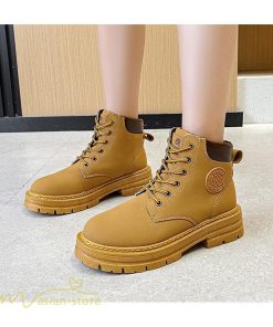 ショートブーツ | レディース ブーティー 太ヒール ブーツ ショートヒール カジュアル レースアップ 歩きやすい コスプレ靴 編み上げブーツ 厚底 ローヒール靴