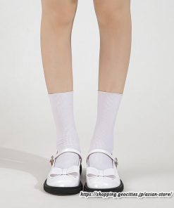 パンプス | ラウンドトゥ ストラップ 厚底 レディースシューズ 太ヒール ぺたんこ ベーシック 黒白蝶 無地 靴 26.5cm 上品 大きいサイズ 大人