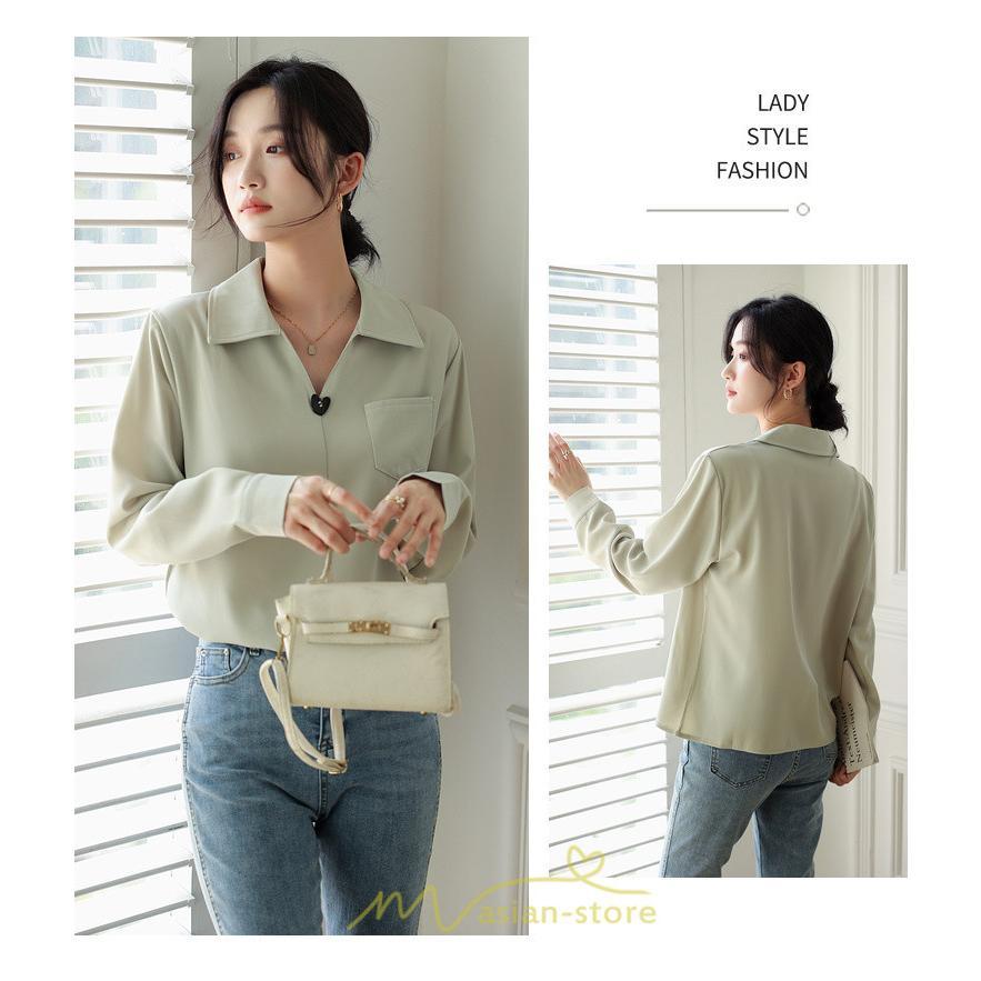 シャツ・ブラウス | ブラウス トップス レディース Vネック秋 シンプル 着回し カジュアル 通勤 オフィス お出かけ 上品 フェミニン 女子会 就活 デート お仕事 エレガント 二次会