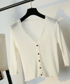 透かし編みトップス | 羽織 カーディガン 薄手 長袖 サマーニット冷房対策 ニットカーディガン Vネック レディース