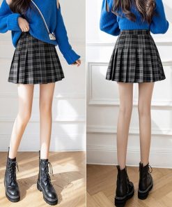 ミニスカート | 韓国風チェック柄プリーツミニスカート